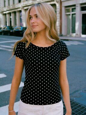 Brandy Melville Ginny Polka Dot Top